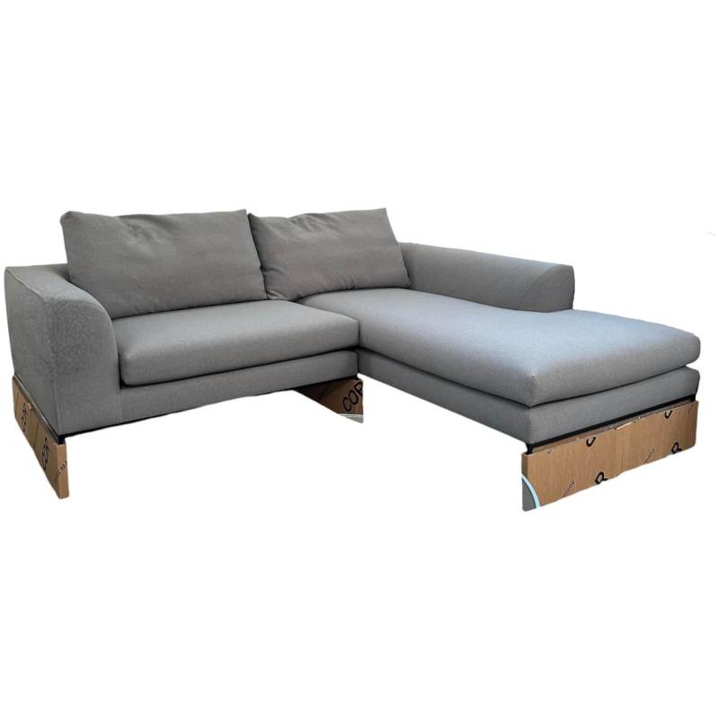 Ecksofa Mell Lounge Stoff 7208 Steingrau Grau Fußrahmen P120 Pulverbeschichtet S... von COR