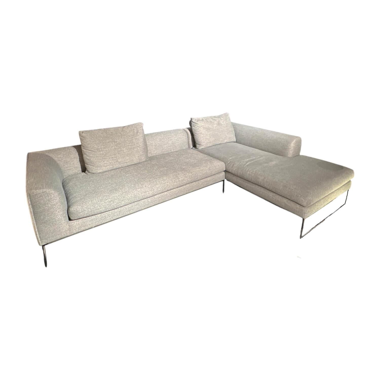 Ecksofa Mell Lounge Stoff 8151 Taubenblau Kufen Metall Chrom Inklusive Kunststof... von COR