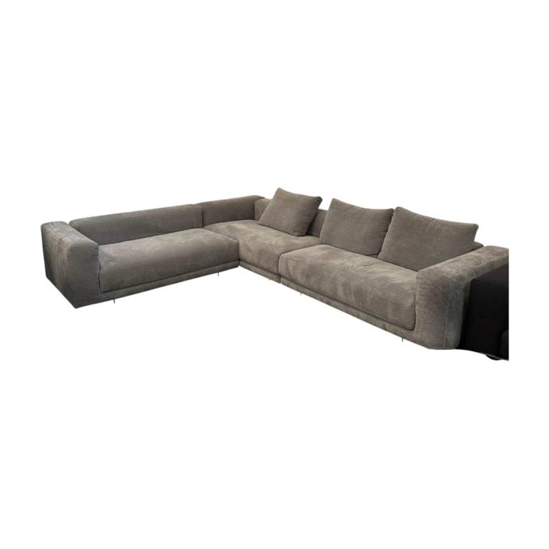 Ecksofa Moss Stoff 8142 Paspel 13 Grau Füße Verchromt Inklusive Rückenkissen von COR