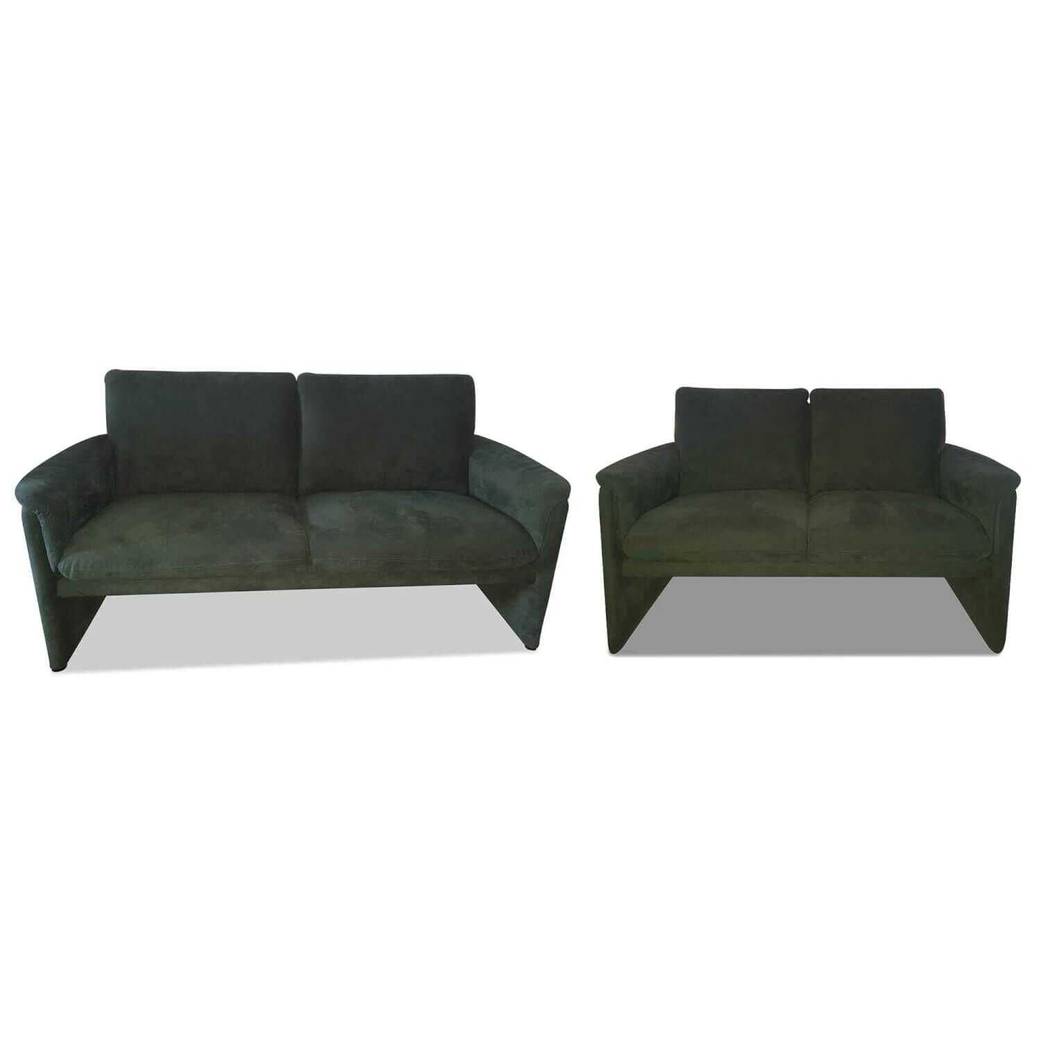 Garnitur Zento Stoff Alcantara Moosgrün 2 Sofas von COR