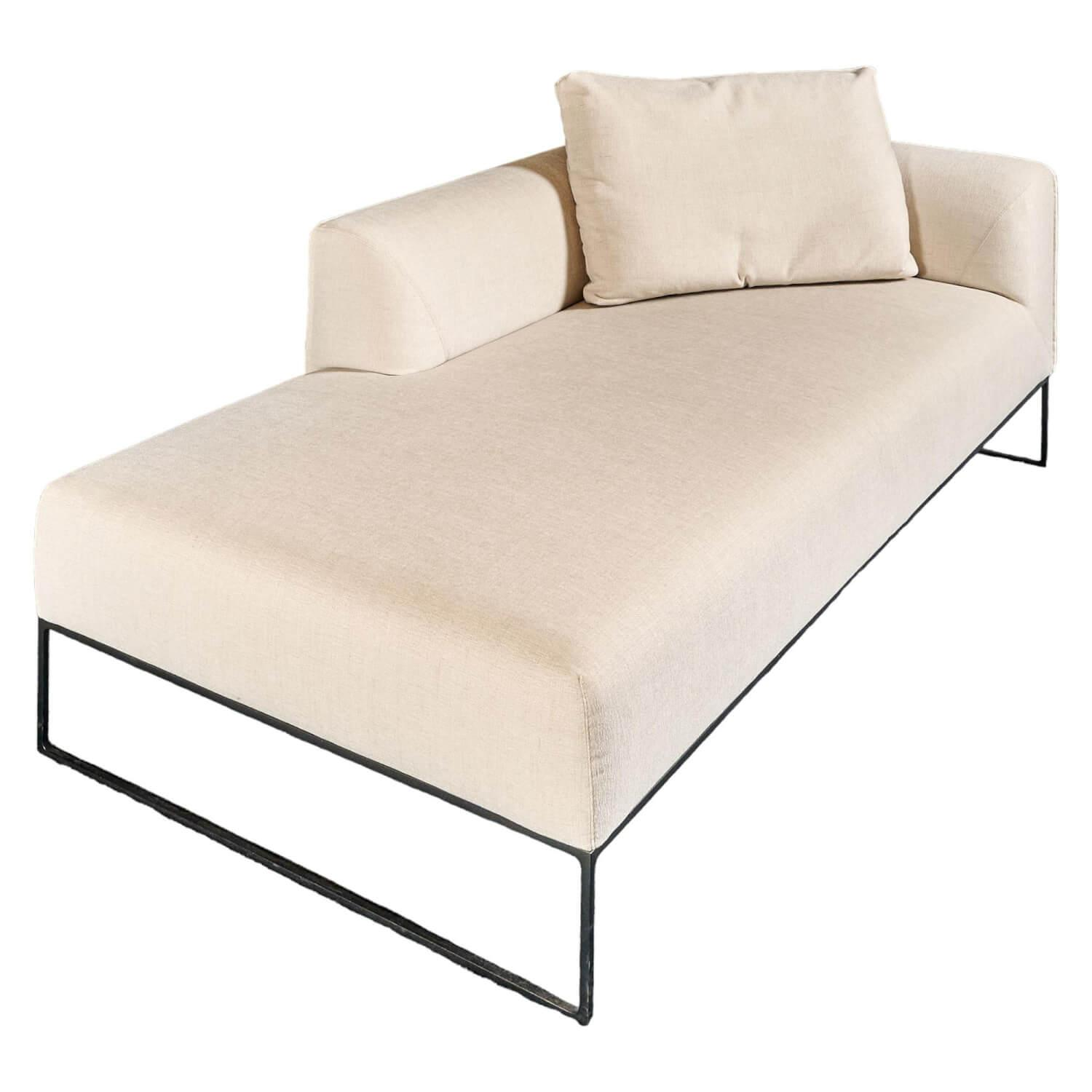 Liege Mell Lounge Stoff Natur 8157 Crème-Beige Metallgestell Schwarz von COR