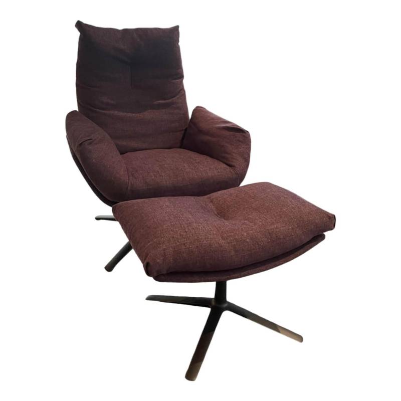 Sessel Cordia Lounge Stoff 8162 Bordeaux Rot mit niedrigem Rücken von COR