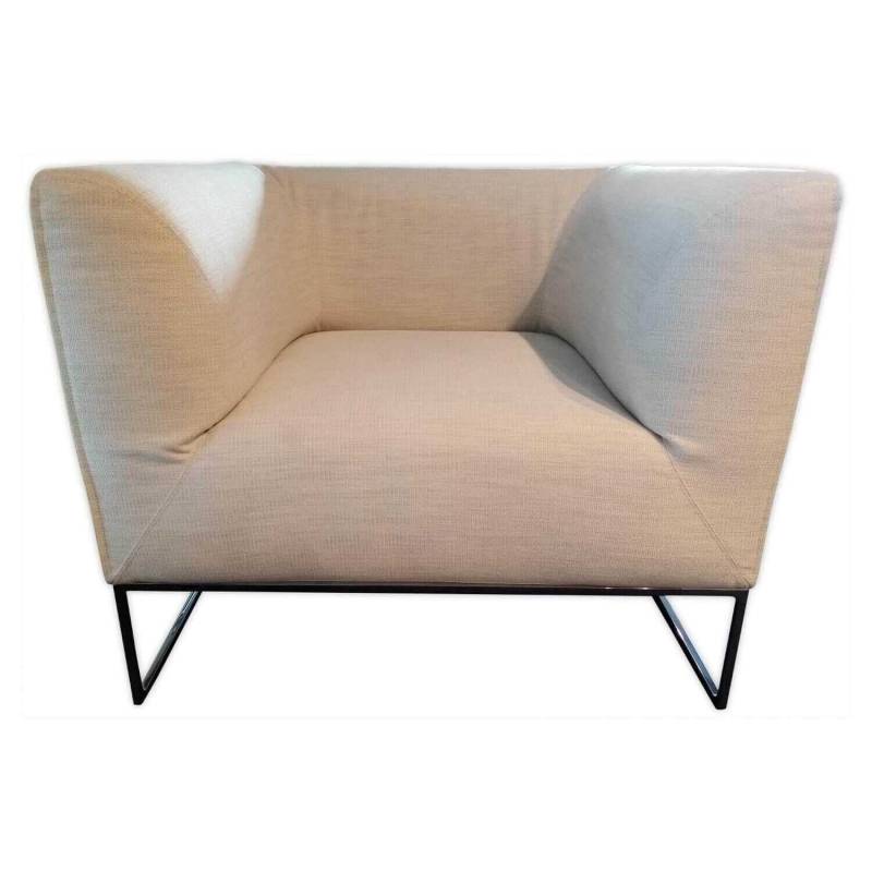 Sessel Mell Stoff 7068 Wollweiß Kufe Verchromt von COR