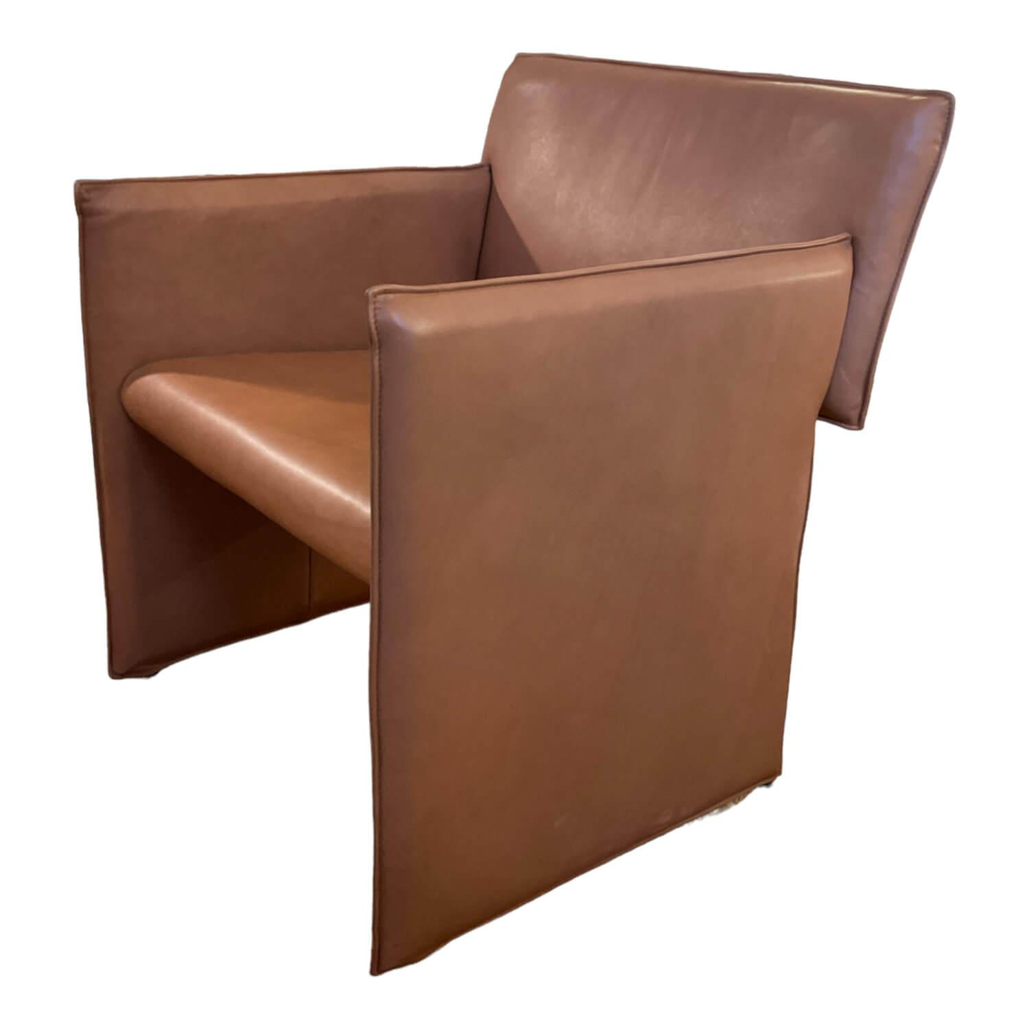 Sessel Noto Leder 922 Cognac Mit Rollen Und Filzgleitern von COR