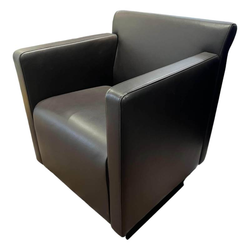 Sessel Quant Leder 200 284 Mocca Braun Metallkufen Verchromt von COR