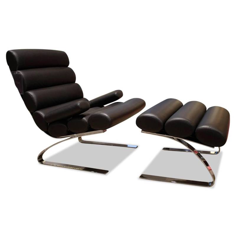 Sessel Sinus 23111 Leder 486 Schwarz Gestell Verchromt mit Sessel von COR