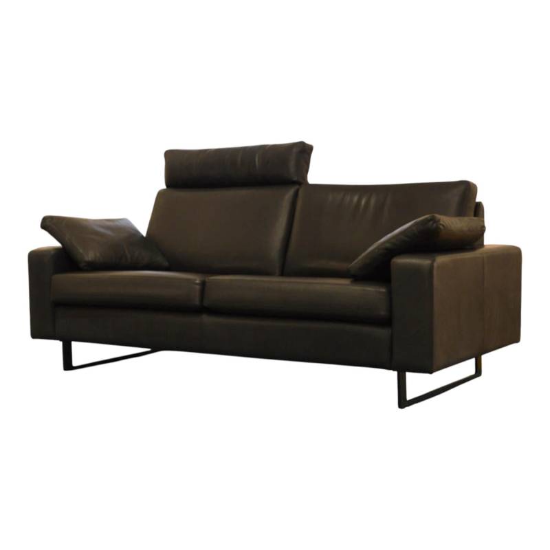 Sofa Conseta 87 Bodenfrei Leder 913 Puro Schwarz mit 2 Kissen und Kopfstütze von COR