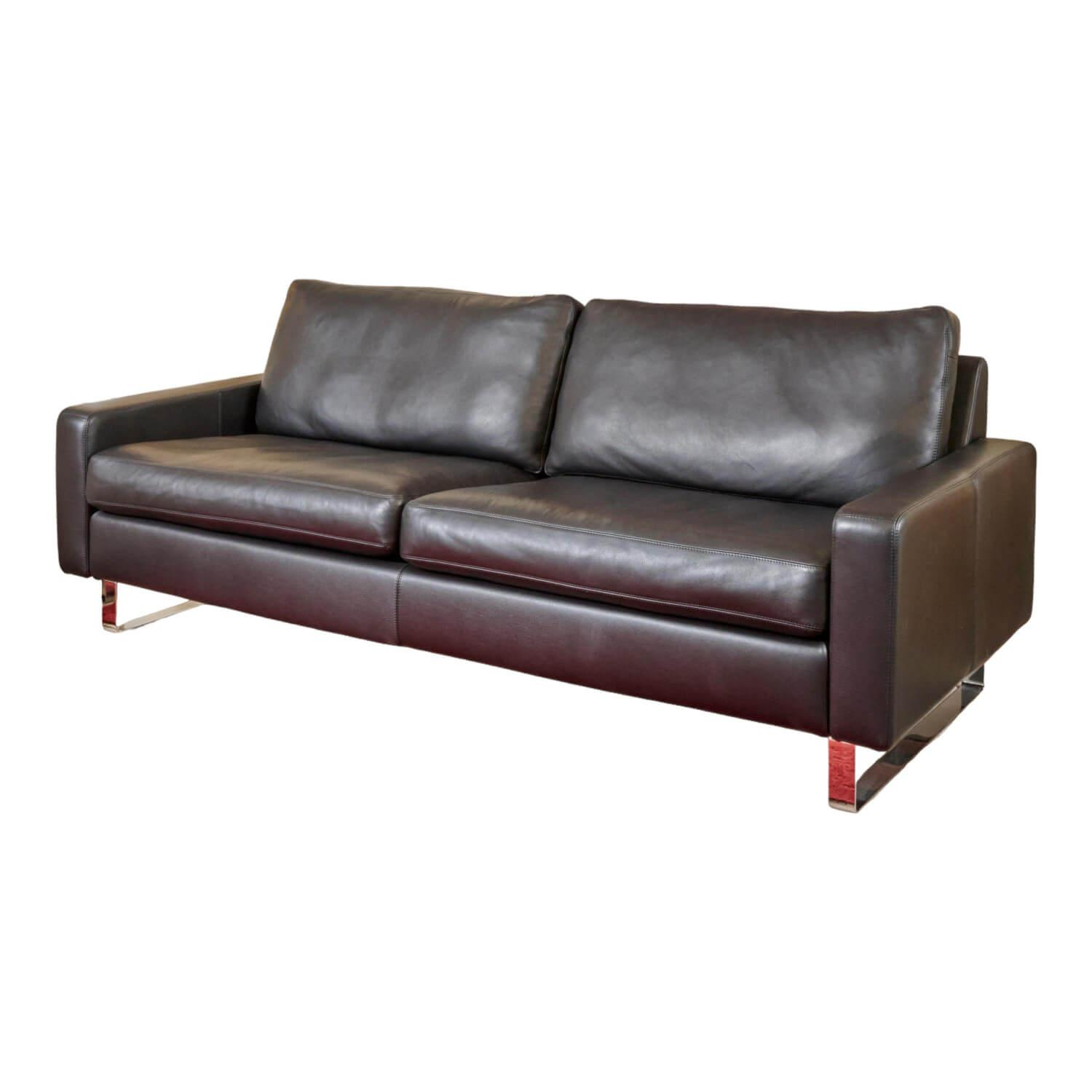 Sofa Conseta Bezug Leder 458 Schwarz Chromkufen von COR