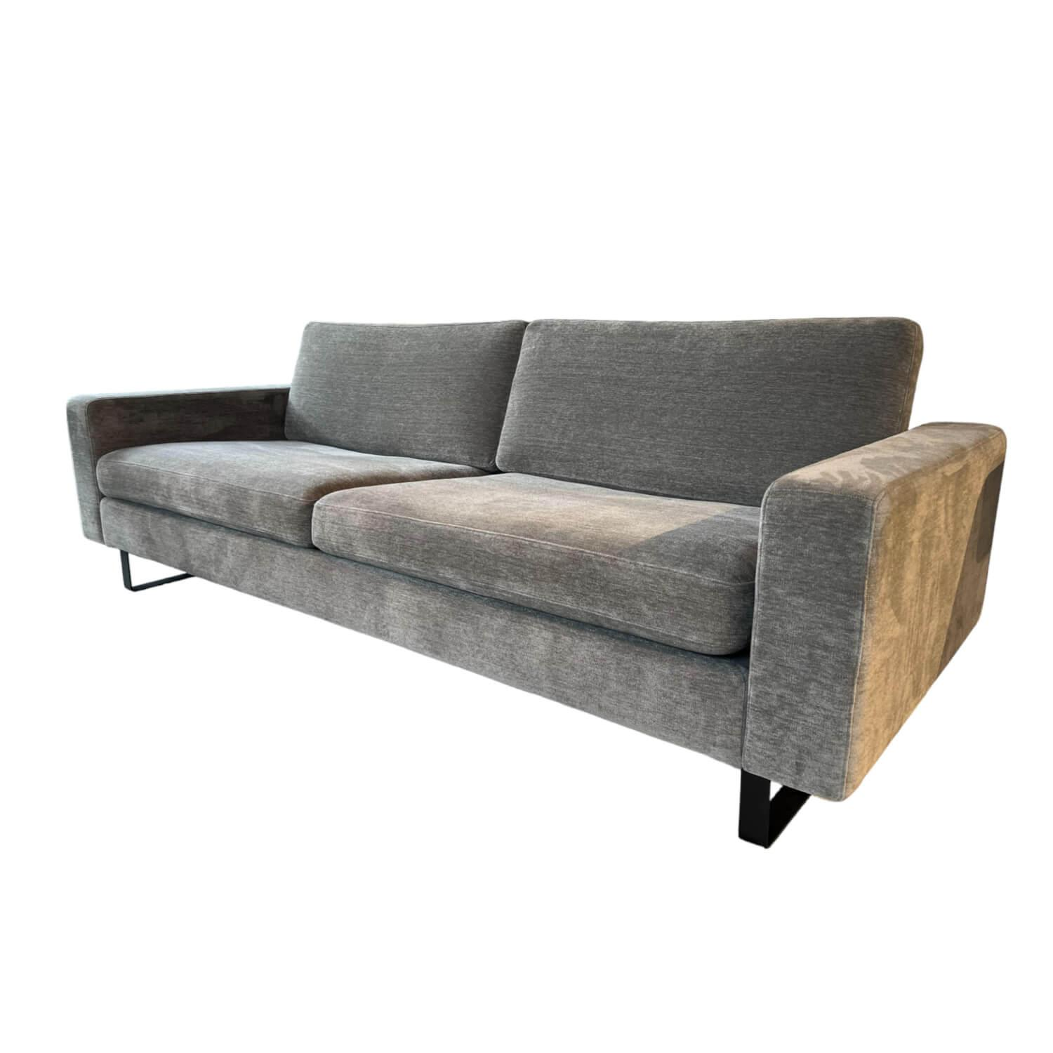 Sofa Conseta Bezug Stoff 8143 Taupe Grau Metallkufen F05 Schwarz Feinstruktur Mi... von COR