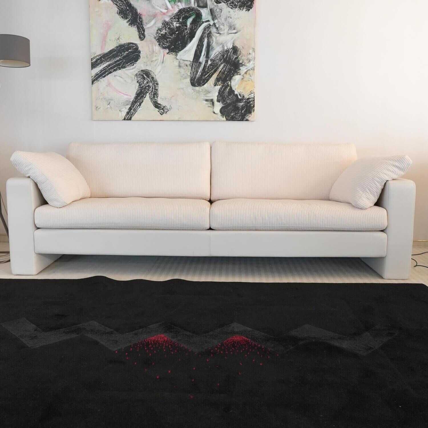 Sofa Conseta Leder Stoff Weiß mit 2 Armteilkissen von COR