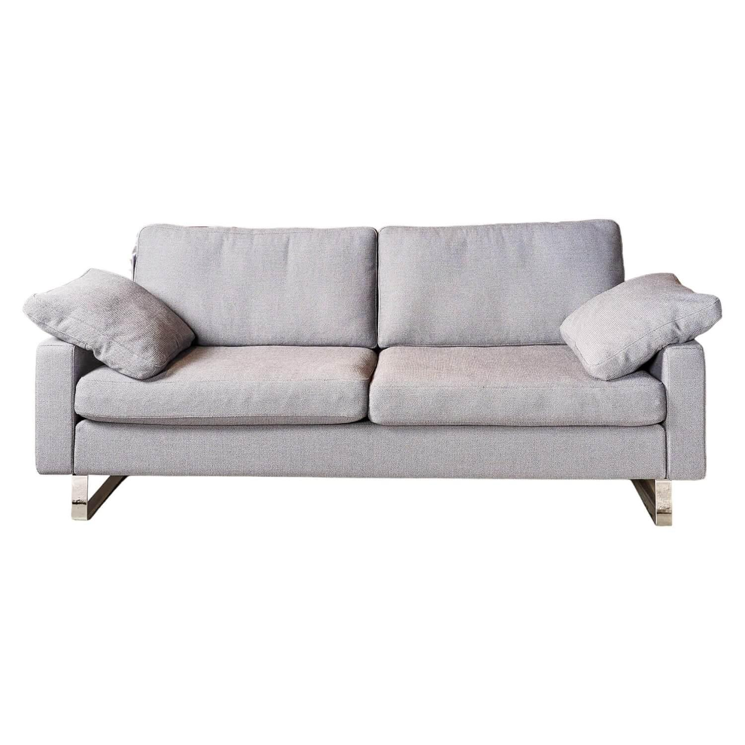 Sofa Conseta Stoff 10067 Carbon Grau Chromkufe Luftzellenstäbchen Bodenfrei Inkl... von COR