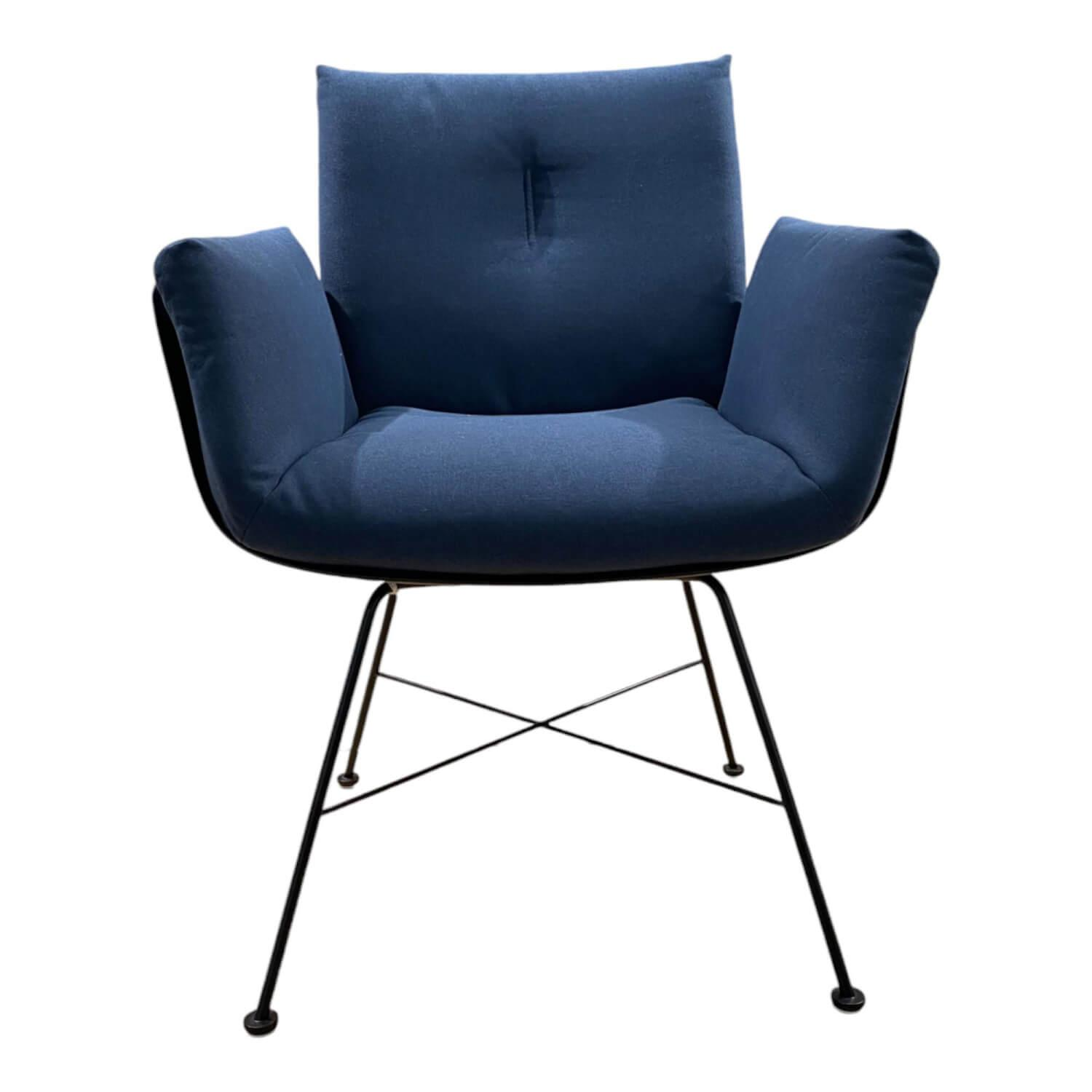 Stuhl Alvo Stoff 7200 Dunkelblau Gestell M20 Lack Schwarz von COR