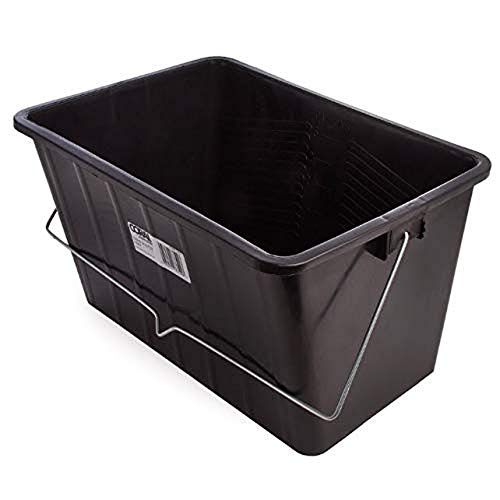 Coral 73323 Essentials Kunststoff-Farbbehälter mit Metallgriff, Schwarz, 25 Liter von CORAL