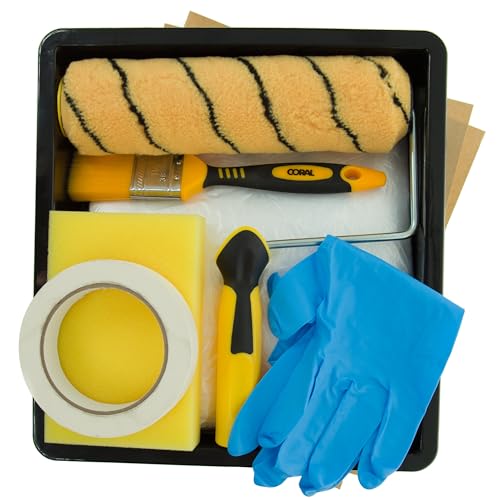 Coral Tools 10305 9 Zoll Aufgabe Partner komplett Dekorieren Project Box mit Rolle Bürste – Mehrfarbig (11-teilig) von CORAL