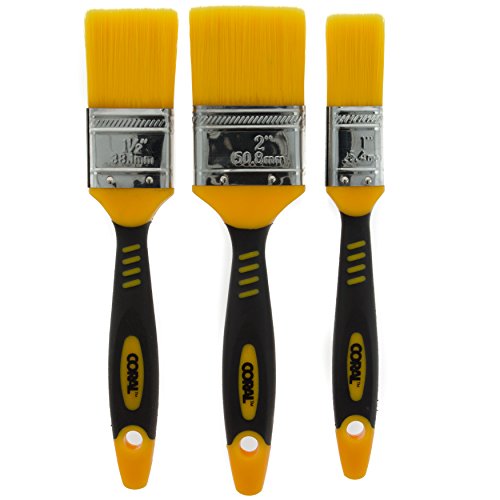 Coral Tools Coral 31416 verlustfreie Pinsel mit Kein Verlust von Borsten Pinsel Köpfe 3 Stück Pack Set – Gelb (3-teilig) von CORAL