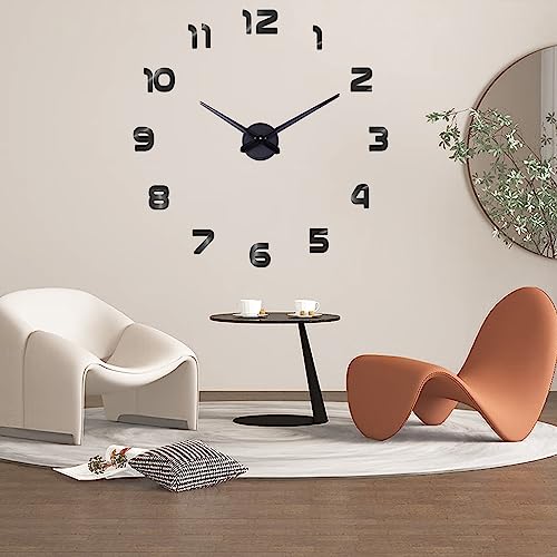 Coraltree DIY Wanduhr Moderne stumme Wanduhr 3D Aufkleber Wanduhr Home Office Dekoration Geschenk (Black) von Coraltree