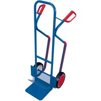 VARIOfit Stahlrohrkarren Kunststoffgleitkufen 200kg Tragkraft mit abklappbarer Schaufel Vollgummibereifung von CORDES