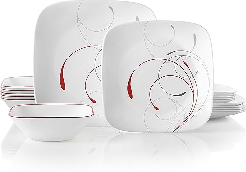 CORELLE 18-Piece Dinnerware Set Service for 6, Chip Resistant, Splendor Geschirrset, Glas, Pracht von CORELLE