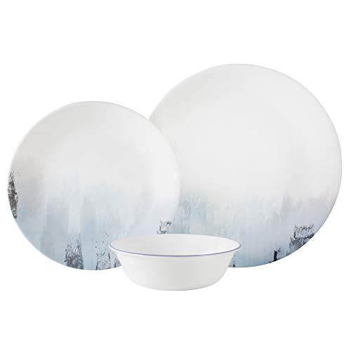 Corelle Boutique Tranquil Reflections Geschirr-Set, Service für 4 Personen, 12-teilig von CORELLE