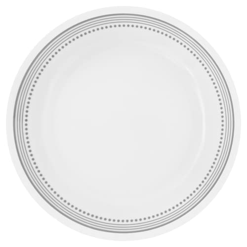 Corelle Geschirr-Set (4-teiliges Set, Mystic Gray), Set für 4 Personen, inkl. 4 x Beilagenteller, 80% recyceltes Glas, 3 x langlebiger, halb so viel Platz und Gewicht traditioneller Keramik von CORELLE