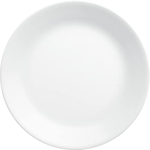 Corelle Geschirr-Set (4-teiliges Set, Winterfrostweiß), Set für 4 Personen, inkl. 4 Speiseteller, 80% recyceltes Glas, 3 x langlebiger, halb so viel Platz und Gewicht traditioneller Keramik von CORELLE