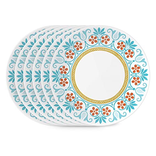 Corelle Global Collection Vitrelle Salatteller-Set, dreischichtiges, recyceltes Glas, leichtes, umweltfreundliches Teller-Set, Terrakotta-Träume, 6-teiliges Set von CORELLE