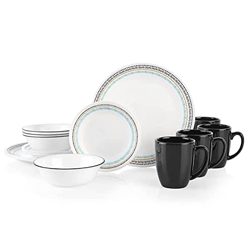 Corelle Paloma 16-teiliges Geschirr-Set für 4 Personen, mehrfarbig von CORELLE