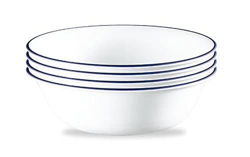 Corelle Vitrelle 4-teiliges Geschirr-Set für Suppen-/Müslischalen, splitter- und rissresistentes Glas-Geschirr-Set, Schüsseln, Portofino von CORELLE