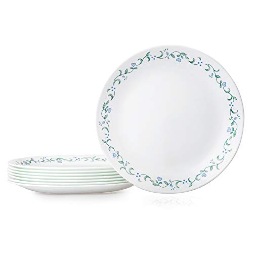 Corelle Vitrelle 8-teiliges Speiseteller-Set, dreilagig, glas- und splitterfest, leicht, rund, Country Cottage von CORELLE