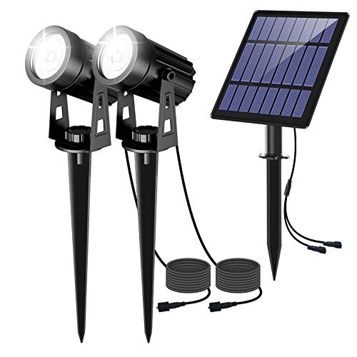 CORESLUX Solar Gartenleuchten Solarlampen für Außen Garten IP65 Wasserdicht Gartenleuchte Solar Gartenbeleuchtung 6000K LED Solarstrahler für Außen Gartenweg Bäume Sträucher (Weiß) von CORESLUX