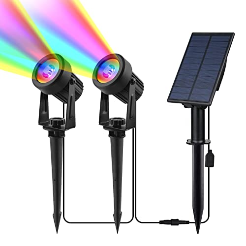 CORESLUX Gartenleuchten Solar RGB Gartenbeleuchtung Solar Außen Farbverändernde Solar Gartenleuchten IP65 Wasserdicht Gartenleuchte Solarlampen für Außen Garten Yard Rasen Pfad 2 in 1 von CORESLUX