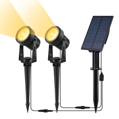 CORESLUX Solar Gartenleuchten Solarlampen für Außen Garten IP65 Wasserdicht Gartenleuchte Solar Gartenbeleuchtung 3000K LED Solarstrahler für Außen Gartenweg Bäume Sträucher (2 Licht) von CORESLUX