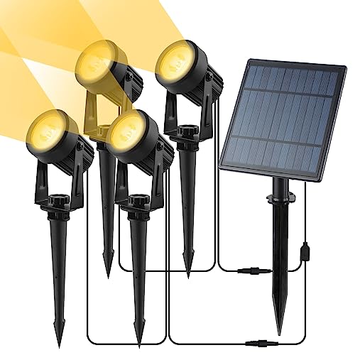 CORESLUX Solar Gartenleuchten Solarlampen für Außen Garten IP65 Wasserdicht Gartenleuchte Solar Gartenbeleuchtung 3000K LED Solarstrahler für Außen Gartenweg Bäume Sträucher (Gelb) von CORESLUX