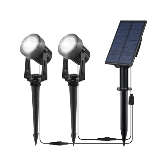 CORESLUX Solar Gartenleuchten Solarlampen für Außen Garten IP65 Wasserdicht Gartenleuchte Solar Gartenbeleuchtung 6000K LED Solarstrahler für Außen Gartenweg Bäume Sträucher (2 Licht) von CORESLUX