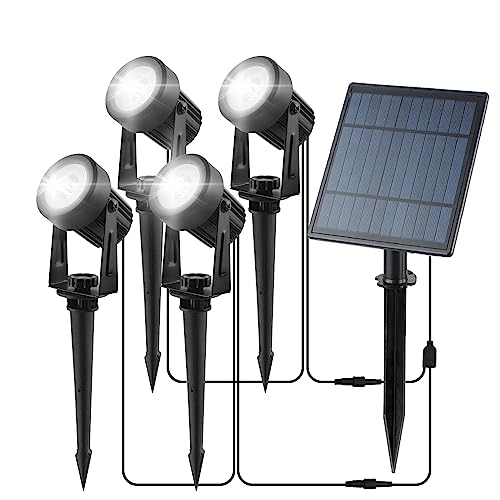 CORESLUX Solar Gartenleuchten Solarlampen für Außen Garten IP65 Wasserdicht Gartenleuchte Solar Gartenbeleuchtung 6000K LED Solarstrahler für Außen Gartenweg Bäume Sträucher (Weiß) von CORESLUX