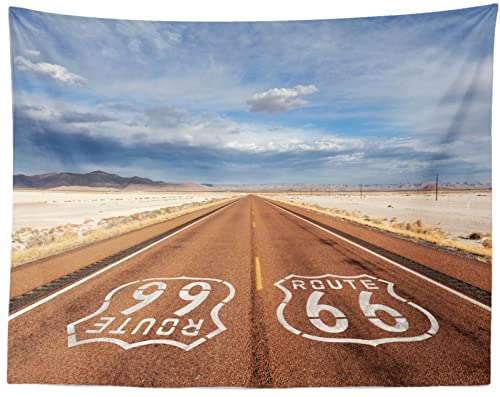 CORFOTO 300x200cm Route 66 Wandteppich Sunset Route 66 Highway Mojave Wüste Szene Wandteppich Aesthetic Männer Jungen Kinder Schlafzimmer Ästhetisches Wohnzimmer Wandteppich Wanddekoration von CORFOTO