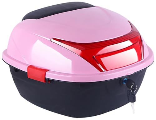 Motorrad-Topcase, Motorrad-Tages-Heckbox, Kofferraum, abschließbarer Aufbewahrungsträger, wasserdichtes Top-Case aus Kunststoff mit Rückenlehne, universelle Halterung für Helmgepäck,Pink Motorrad-Topcase, Motorrad-Tages-Heckbox, Kofferraum, abschließbarer Aufbewahrungsträger, wasserdichtes Top-Case aus Kunststoff mit Rückenlehne, universelle Halterung für Helmgepäck,Pink von CORGLI