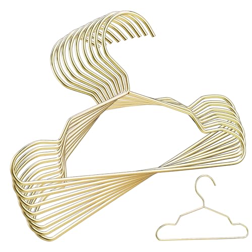 CORHAD 10 Stück Mini Kleiderbügel aus Stabilem Metall für Haustierkleidung Mittelgroß Platzsparender Kleiderorganizer für Hundebekleidung und Puppenkleidung Goldfarben Strapazierfähig und CORHAD 10 Stück Mini Kleiderbügel aus Stabilem Metall für Haustierkleidung Mittelgroß Platzsparender Kleiderorganizer für Hundebekleidung und Puppenkleidung Goldfarben Strapazierfähig und von CORHAD