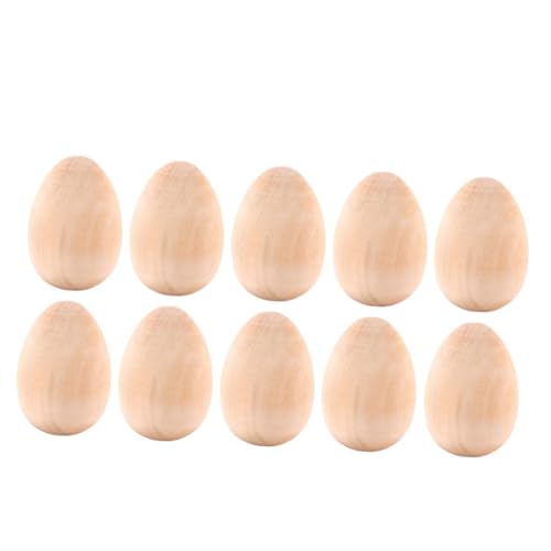 CORHAD 10 Stück Teiliges Holz eier zum Bemalen Realistisches Holzmodell Langlebig und Sicher Fördert Feinmotorik und Kreativität bei Kindern für Ostern Dekoration von Garten Tisch und von CORHAD