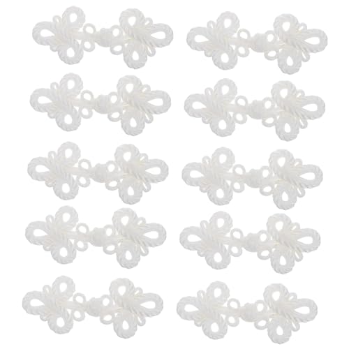 CORHAD 10 Stück Teiliges Weiße Handgefertigte Chinesische Stoffknöpfe mit Froschverschluss Traditionelle Dekorative Knopfbänder für Cheongsam Hanfu Kleidung Vielseitig für Festliche CORHAD 10 Stück Teiliges Weiße Handgefertigte Chinesische Stoffknöpfe mit Froschverschluss Traditionelle Dekorative Knopfbänder für Cheongsam Hanfu Kleidung Vielseitig für Festliche von CORHAD
