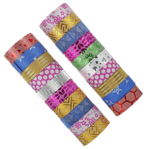 CORHAD 100 Rollen Glitzer Washi Tape Set Bunte Dekorative Klebebänder Selbstklebend Vielseitig für DIY Handwerk Geschenkverpackung Scrapbooking Journale Farben Zufällig von CORHAD