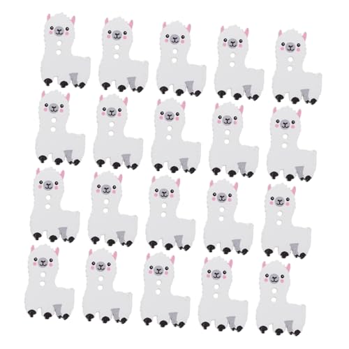 CORHAD 100 Stück Alpaka Holzknöpfe Bunte Motivknöpfe für DIY Basteln Nähen Scrapbooking Natürliche Kinderknöpfe Kreative Holzdekoration für Kleidung und Handwerk von CORHAD