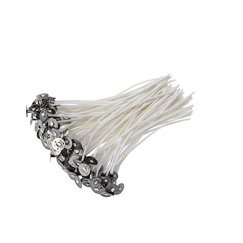 CORHAD 100 Stück Baumwoll-dochte mit Metallplättchen Vorgewachst Raucharm Bleifrei für Kerzenherstellung DIY Geeignet für Soja- Gel Paraffinwachs CORHAD 100 Stück Baumwoll-dochte mit Metallplättchen Vorgewachst Raucharm Bleifrei für Kerzenherstellung DIY Geeignet für Soja- Gel Paraffinwachs von CORHAD