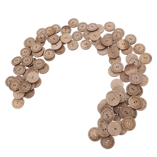 CORHAD 100 Stück Handgefertigte Holzknöpfe Rund Kleine DIY Bastelknöpfe für Nähen Handgemachte Tags Vielseitige Holzscheiben zum Verzieren von Kleidung und Accessoires von CORHAD