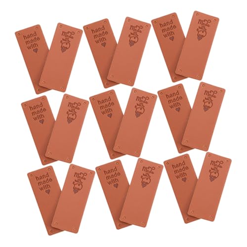 CORHAD 100 Stück Teiliges Geprägter Lederhandarbeits etiketten mit Loch Retro Kleidungsetiketten zum Nähen Hautfreundlich Leicht für DIY Bekleidung und Geschenkdekoration von CORHAD