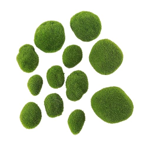 CORHAD 12 Stück Teiliges Realistische Moossteine in Künstliche Dekoration für Aquarien Terrarien und Glasgefäße Natürliche Optik für DIY Mooskugel Arrangements und Wohnraumgestaltung von CORHAD