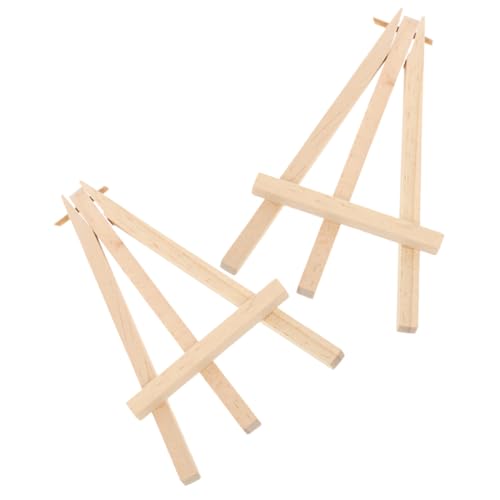 CORHAD 2 Stück Mini Holz Staffelei Kompakter Holz Display Ständer für Karten Fotos Kleine Bilder Vielseitiger Tischstaffelei Halter für Wohn Geschäftsräume Platzsparend Natürliche von CORHAD