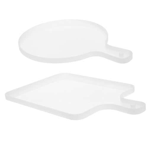 CORHAD 2 Stück Silikonform Tray Mold Teiliges Große Runde und Quadratische DIY Platte Form für Schmucktablett Epoxidharz Gießform Flexible Dekorative Silikonform Langlebig und Reißfest von CORHAD