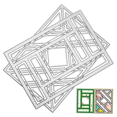 CORHAD 2 Stück Teiliges Metall Stanzschablonen Geometrische Prägeschablonen für Foto Grußkarten DIY Basteln Langlebig Präzise Schneideformen für Scrapbooking und Kartengestaltung CORHAD 2 Stück Teiliges Metall Stanzschablonen Geometrische Prägeschablonen für Foto Grußkarten DIY Basteln Langlebig Präzise Schneideformen für Scrapbooking und Kartengestaltung von CORHAD