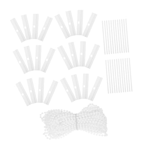 CORHAD 25 Stück Teiliges Vertical Blind Reparaturclips mit Weißer Perlenkette Stabile Halterungen für Vertikale Lamellenvorhänge Vielseitig Kompatibel Einfache Montage Langlebige von CORHAD